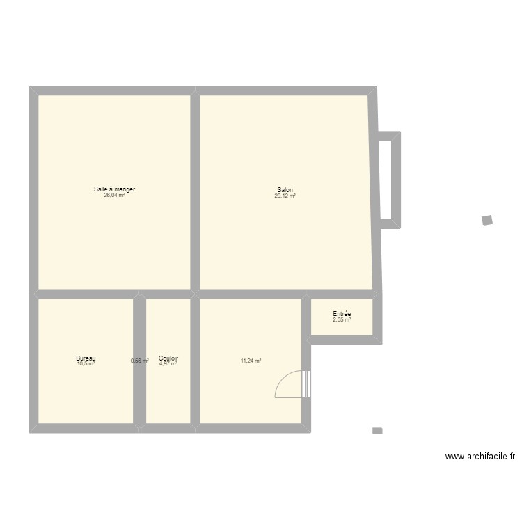 w_orcq419. Plan de 7 pièces et 84 m2