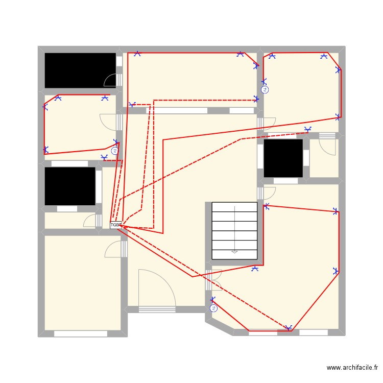 ktg. Plan de 11 pièces et 43 m2