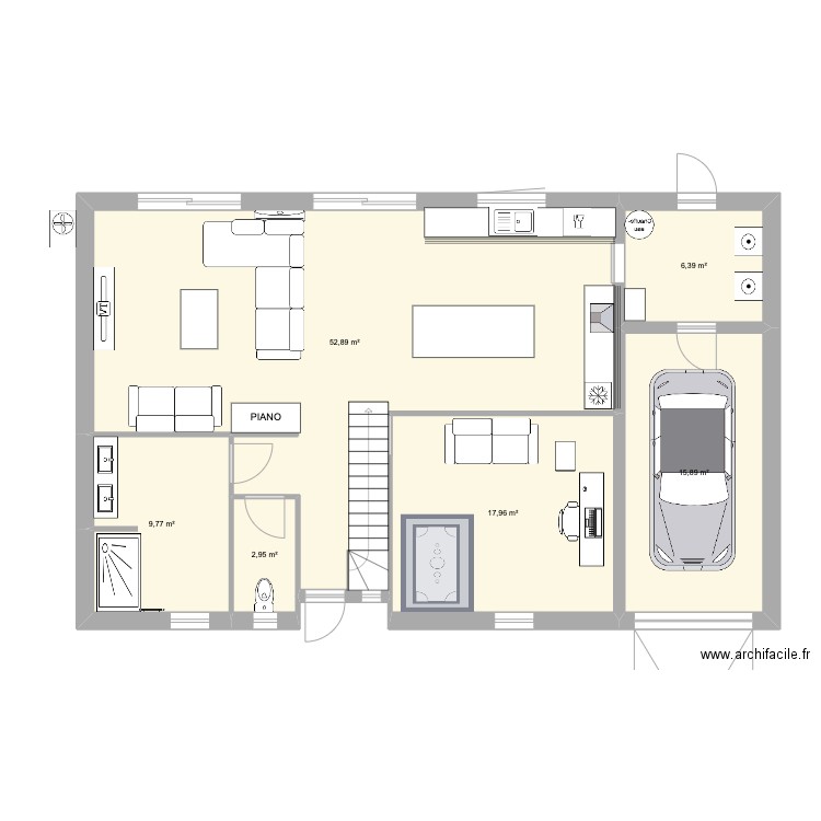 maison idee 1 cloe. Plan de 6 pièces et 106 m2