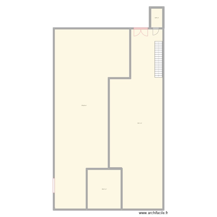 Plan Brasserie. Plan de 4 pièces et 346 m2