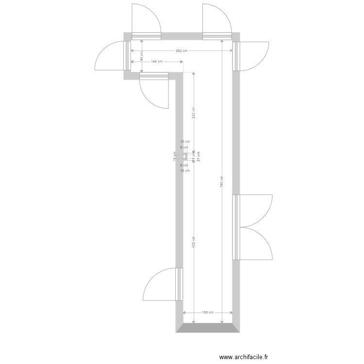 Prunières. Plan de 2 pièces et 12 m2