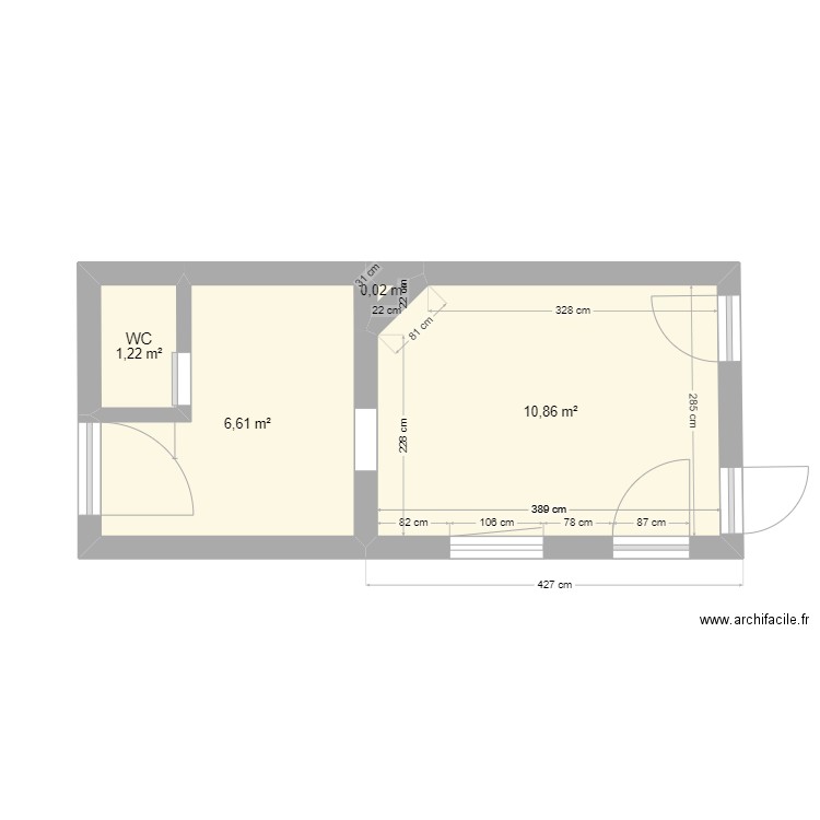 travaux 2024. Plan de 4 pièces et 19 m2