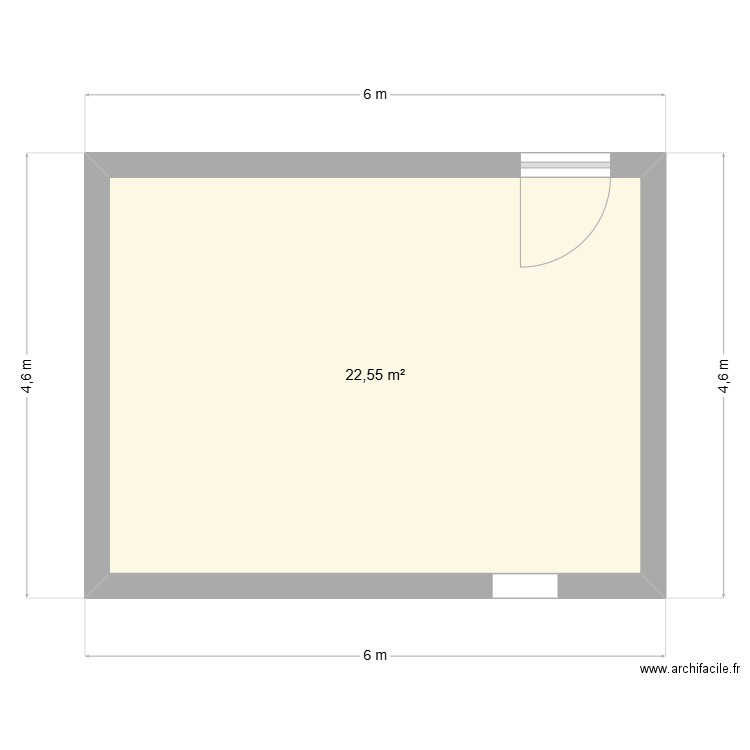 buanderie. Plan de 1 pièce et 23 m2