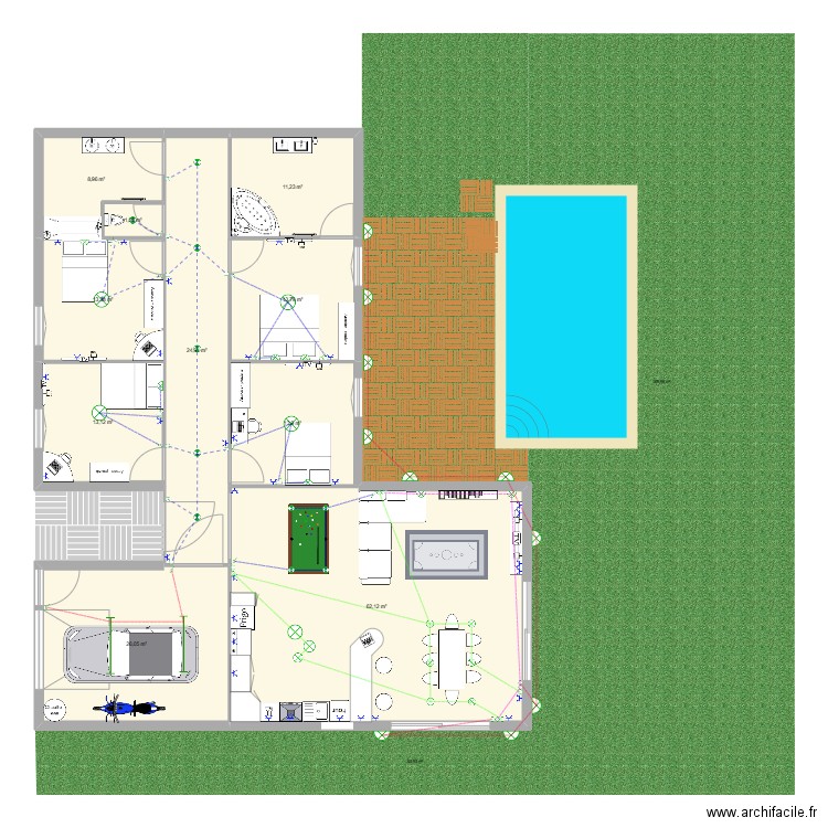 Maisson . Plan de 10 pièces et 189 m2