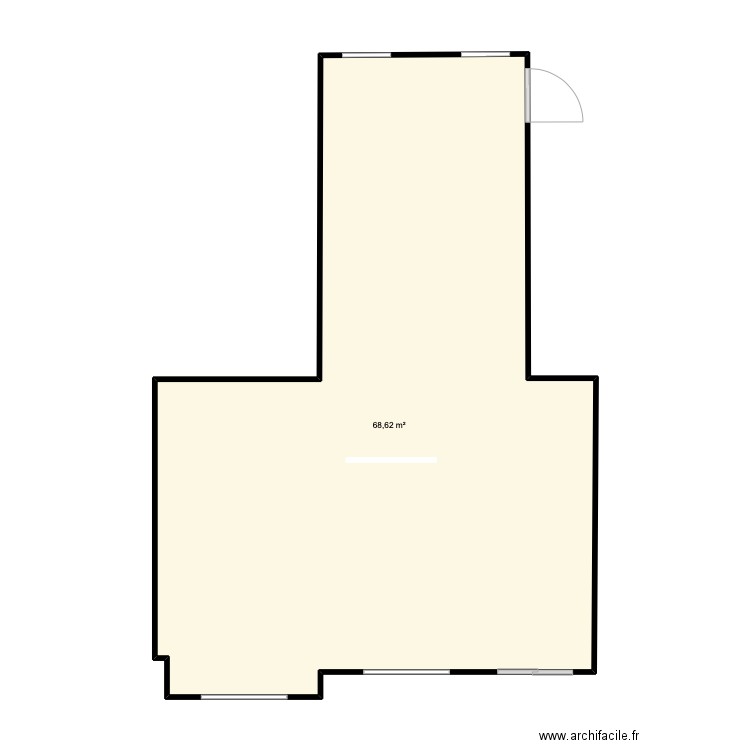 appart gueliz. Plan de 1 pièce et 69 m2