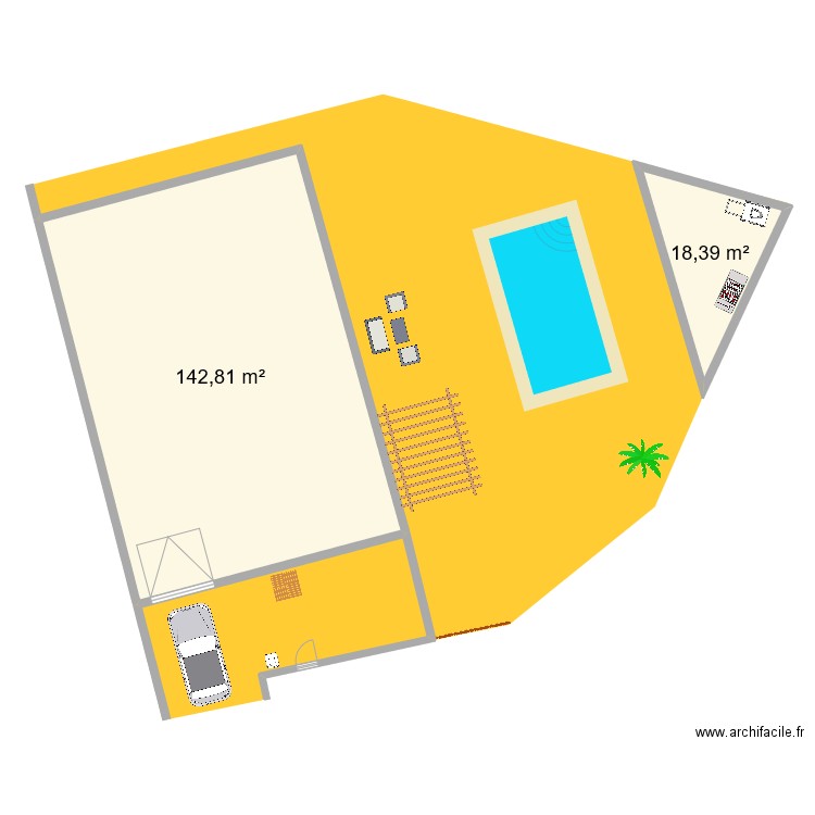 MARCILLY. Plan de 2 pièces et 161 m2