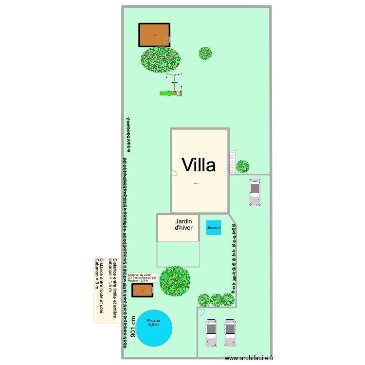 Plan Vesin. Plan de 5 pièces et 1154 m2