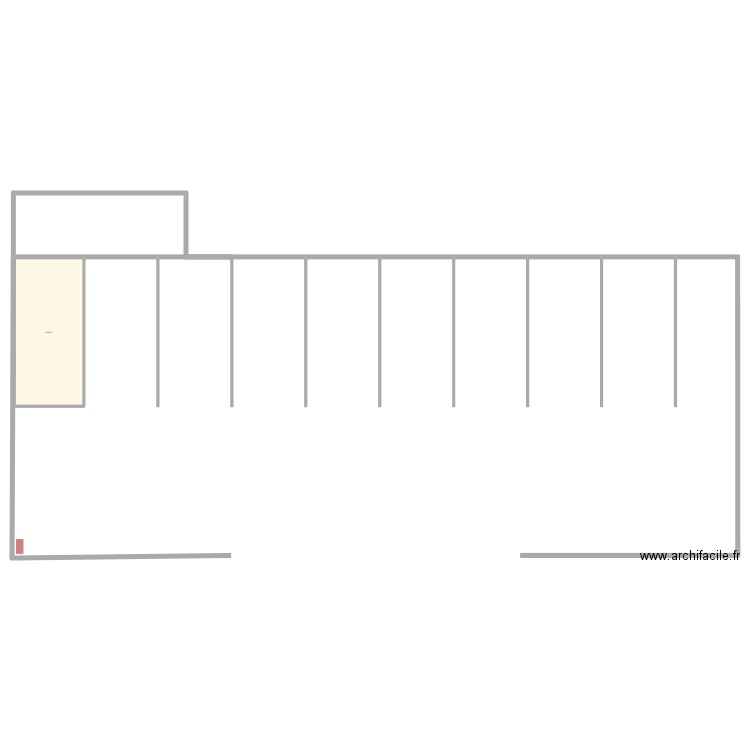 Hangar. Plan de 1 pièce et 69 m2