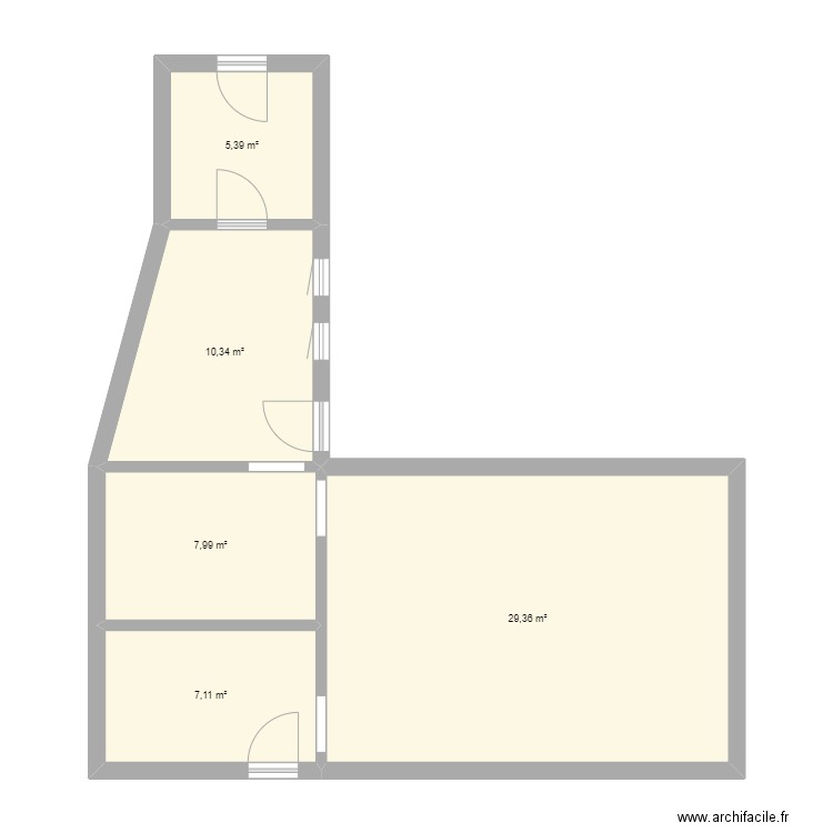 test. Plan de 5 pièces et 60 m2