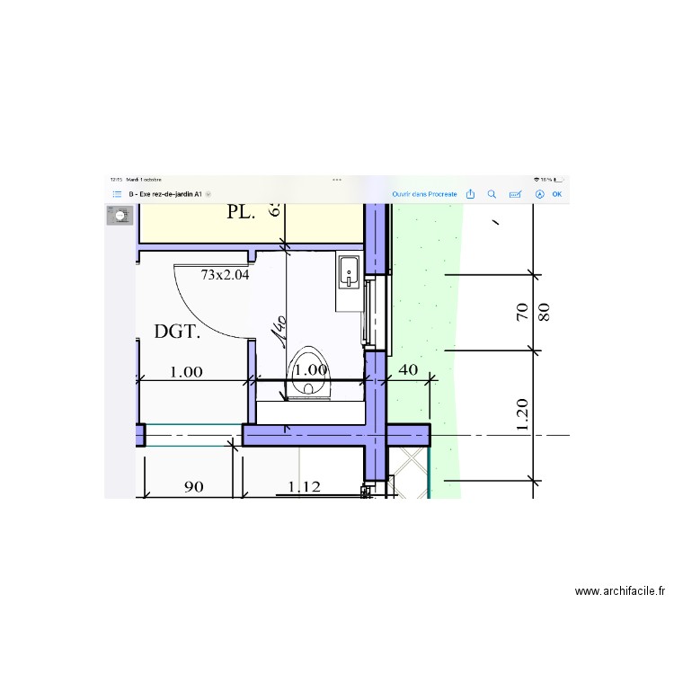 WC invité. Plan de 0 pièce et 0 m2