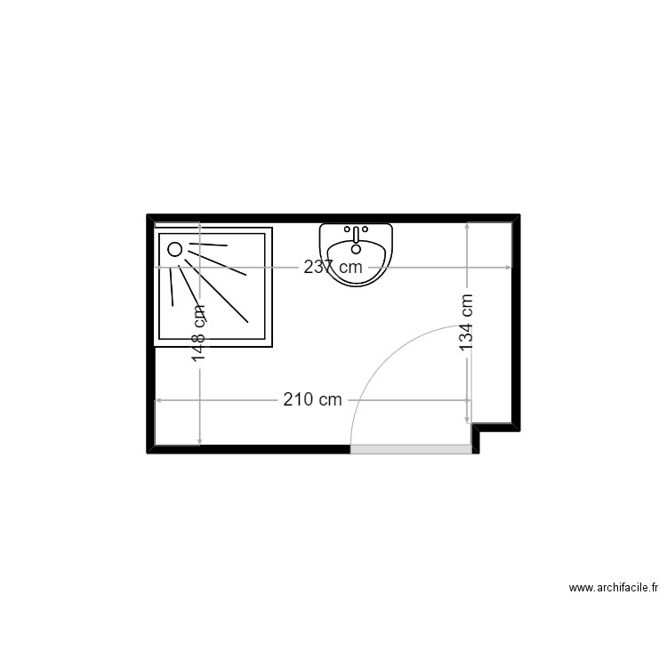 lgt9. Plan de 1 pièce et 3 m2