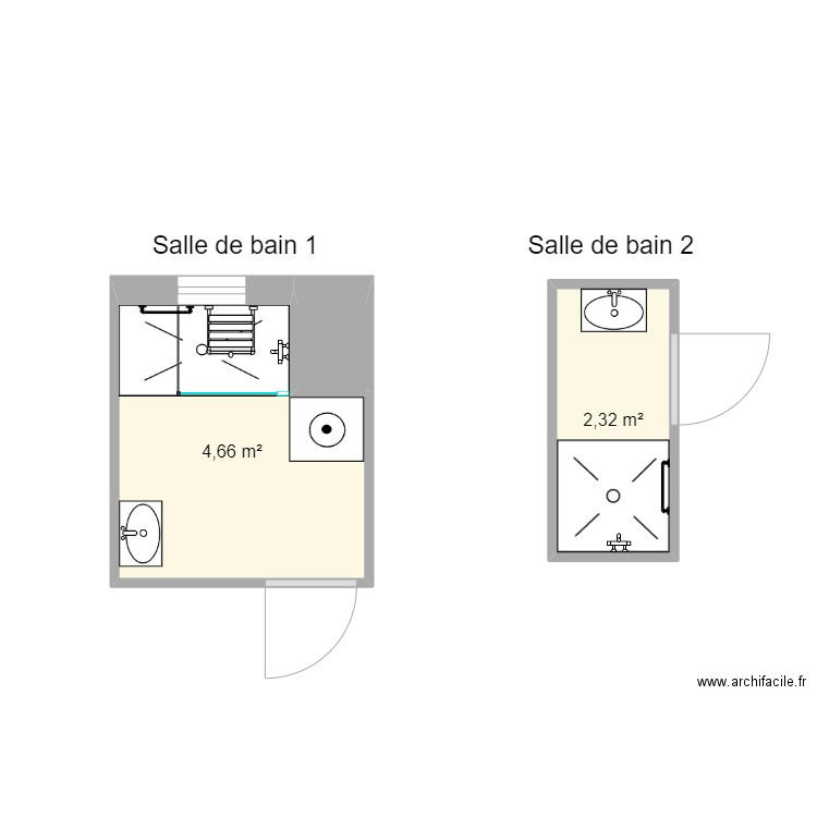 MILONE Jean 2024. Plan de 3 pièces et 7 m2