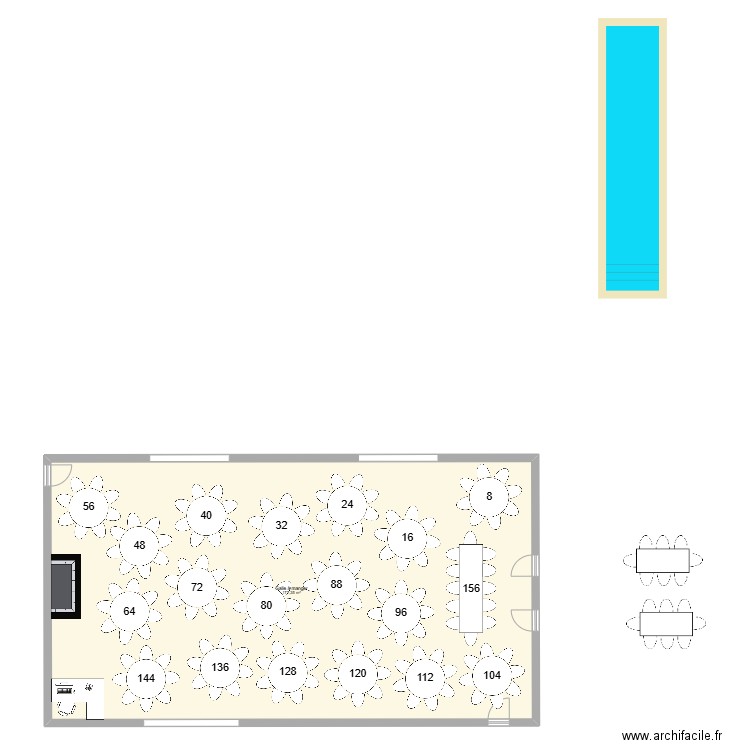 Wedding - Tables rondes2. Plan de 1 pièce et 177 m2