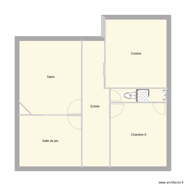 Maison étage 1. Plan de 8 pièces et 67 m2