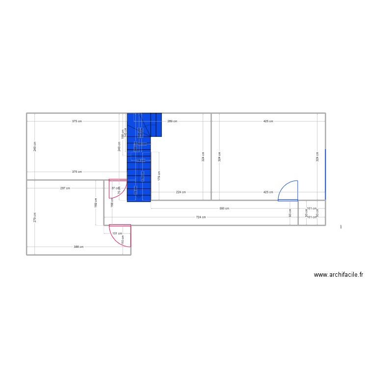 saint pierre étage modif. Plan de 7 pièces et 51 m2