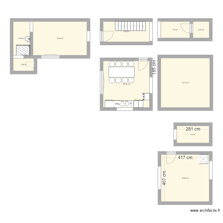 didi. Plan de 10 pièces et 88 m2