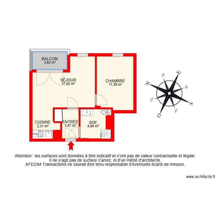 BI24977 -. Plan de 9 pièces et 58 m2