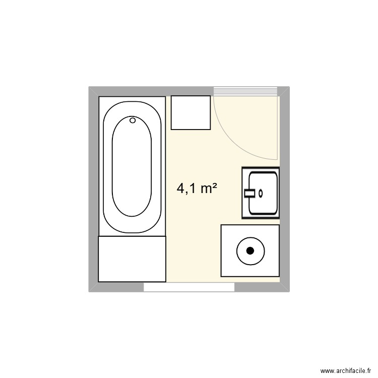 DEKENS avant travaux. Plan de 1 pièce et 4 m2