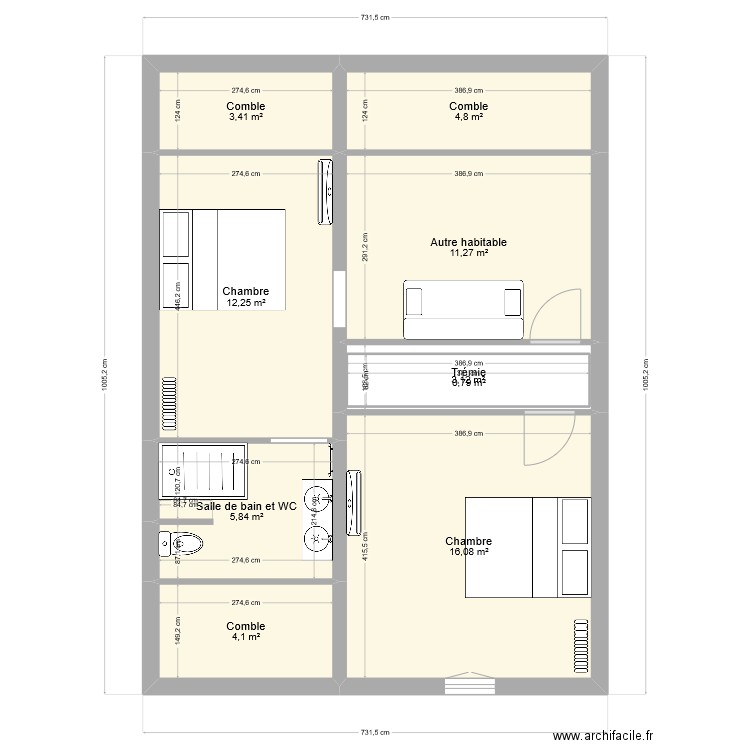 Plan Dordogne V2. Plan de 19 pièces et 190 m2