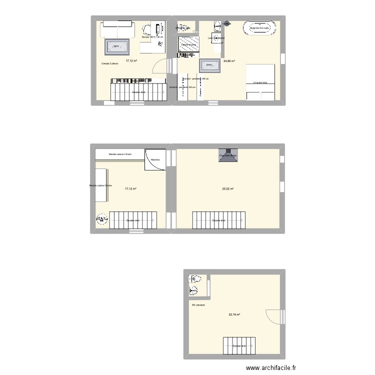 Anduze. Plan de 5 pièces et 106 m2