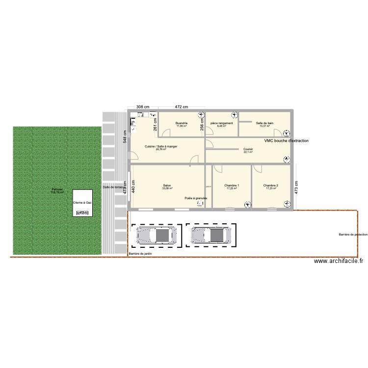 Maison ON. Plan de 9 pièces et 153 m2