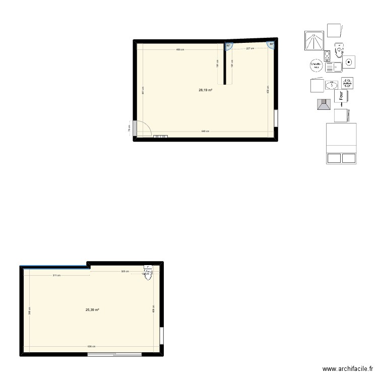 V2 ISOLATION. Plan de 2 pièces et 54 m2