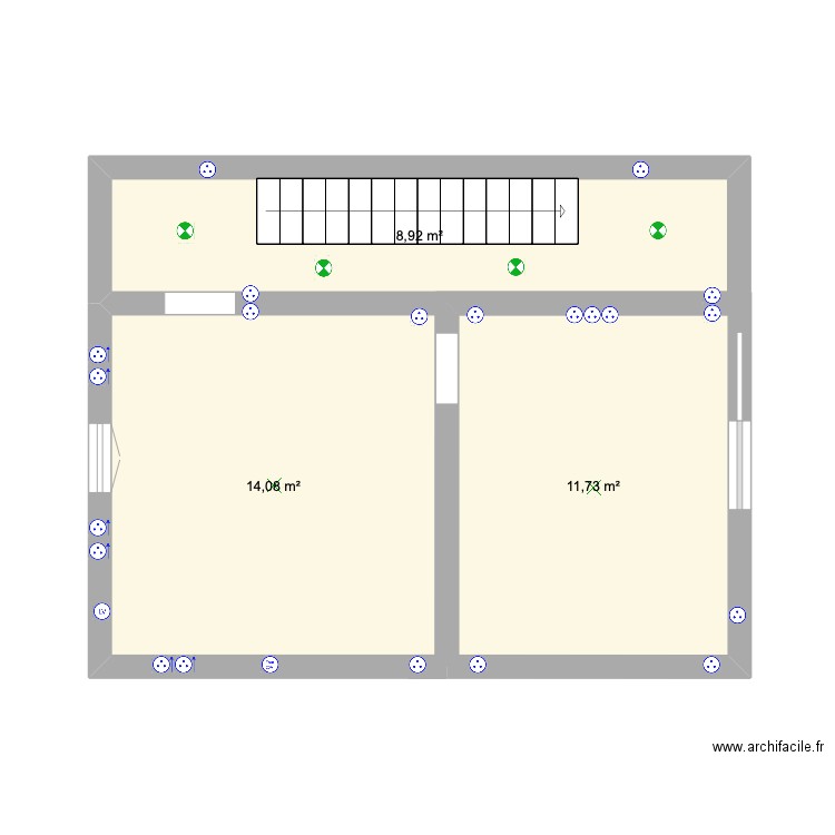 Maison. Plan de 3 pièces et 35 m2