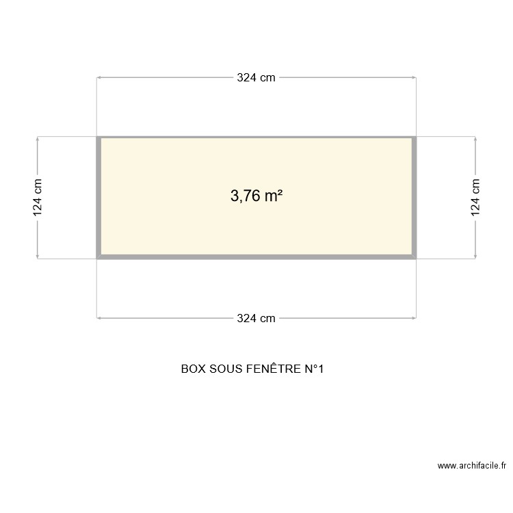 BOX SOUS FENETRE N°1. Plan de 1 pièce et 4 m2