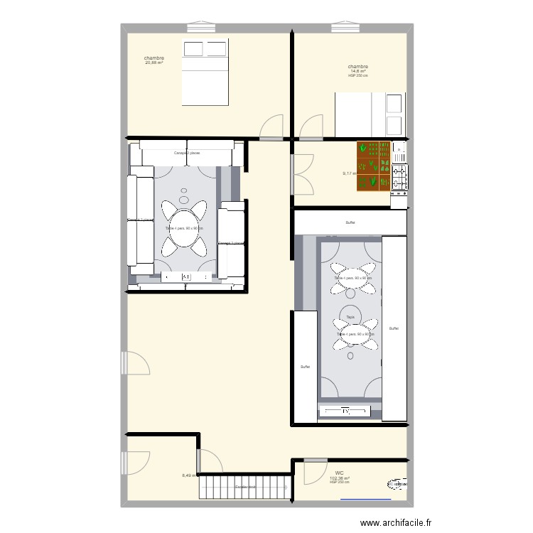 MAISON dt. Plan de 5 pièces et 156 m2