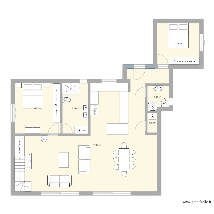 plan maison 11 2024. Plan de 6 pièces et 109 m2