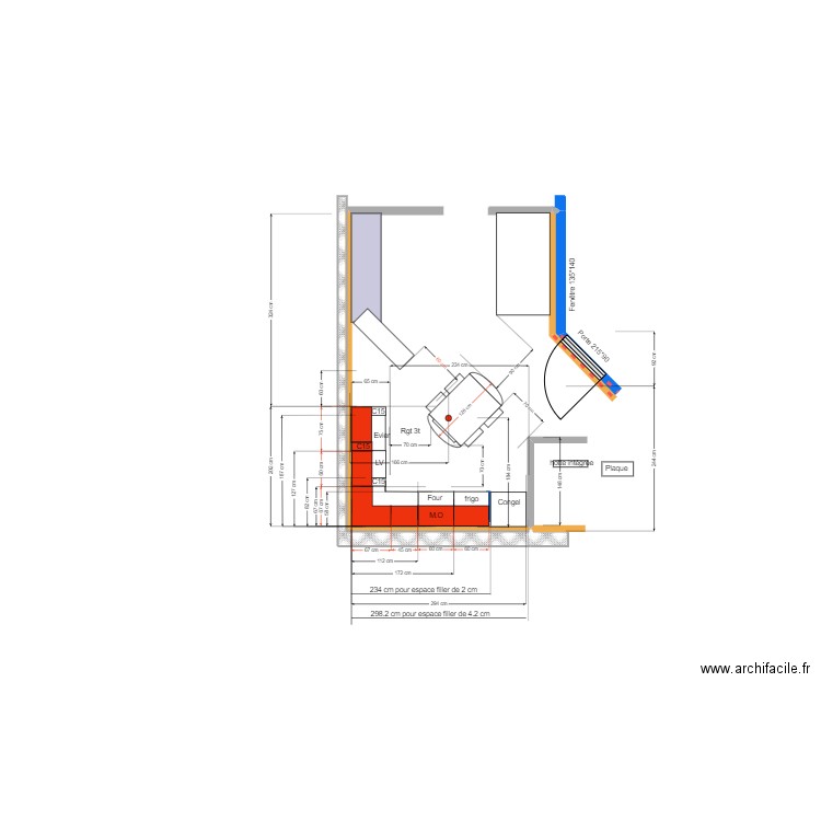 ilot ovalisé biais 4pers sur 126*76 v3. Plan de 0 pièce et 0 m2