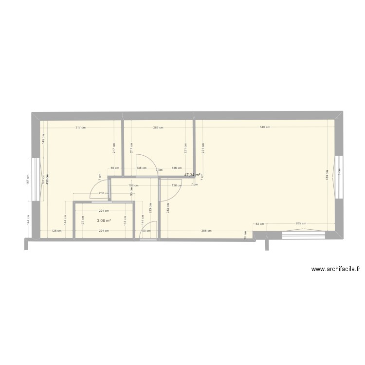 extension_1. Plan de 2 pièces et 50 m2