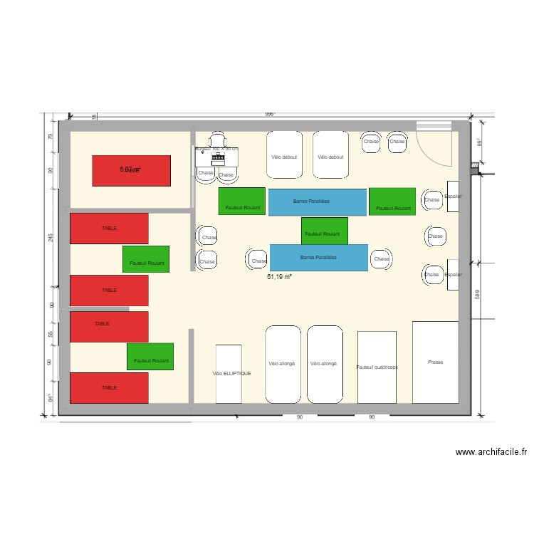 CAB BATIMENT C PROJET. Plan de 2 pièces et 67 m2