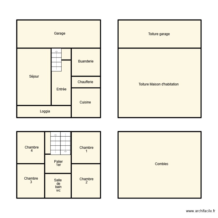 LOCTUDY COUPA LOUISE. Plan de 18 pièces et 94 m2