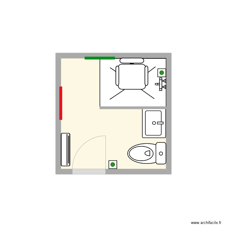 M.D. Plan de 1 pièce et 4 m2