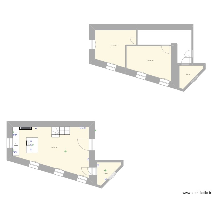 Maison BLD. Plan de 5 pièces et 67 m2