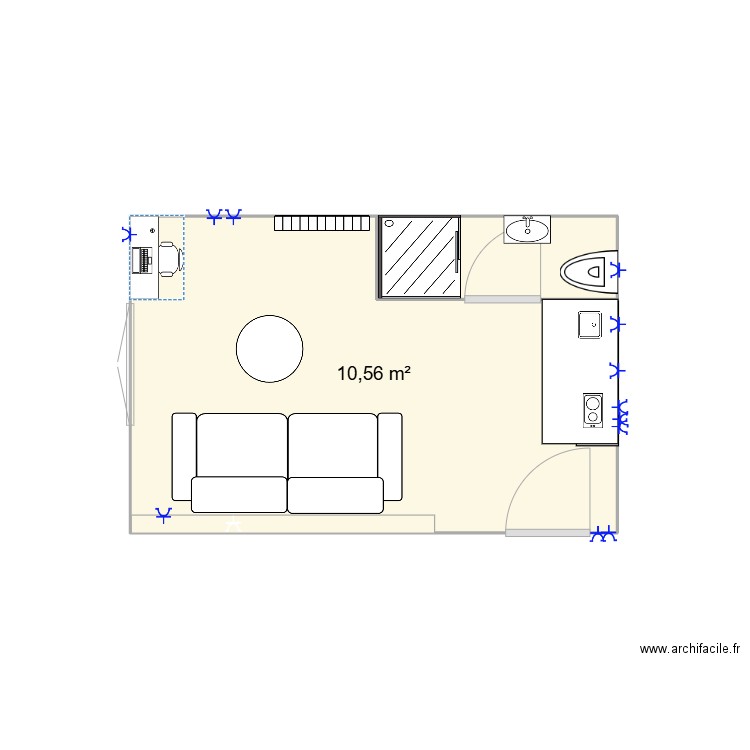 Appart Loic - 2. Plan de 1 pièce et 11 m2