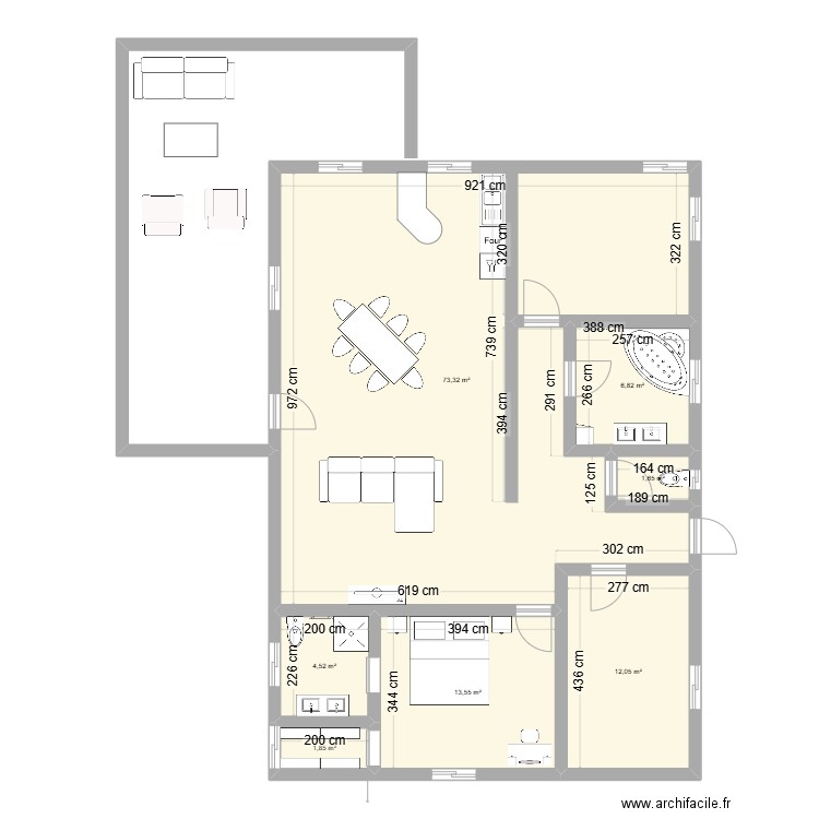 Essai plan maison AMUSEMENT . Plan de 7 pièces et 114 m2