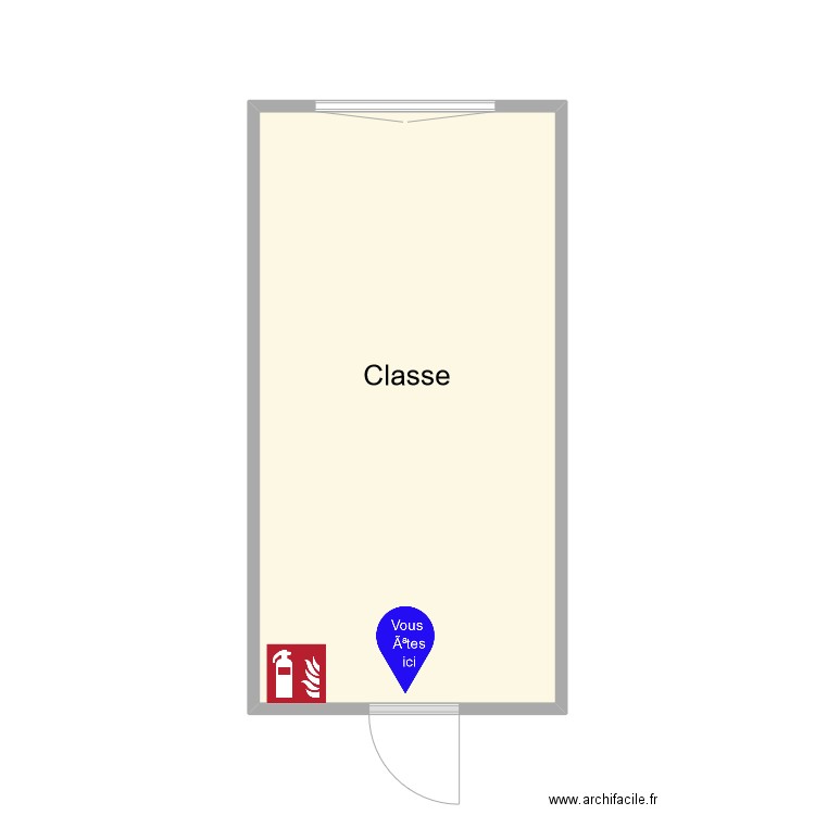 Plan Evacuation - Local magique - Messines. Plan de 1 pièce et 16 m2