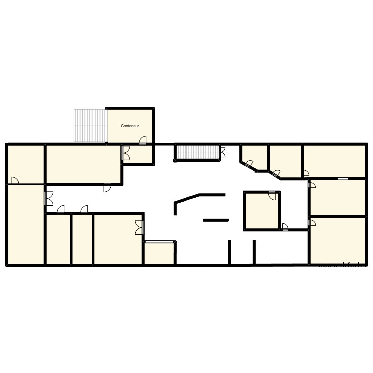 plan bureau. Plan de 16 pièces et 515 m2