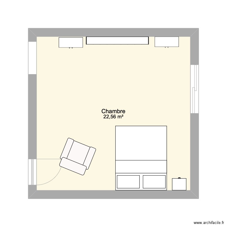 Chambre Maman. Plan de 1 pièce et 23 m2