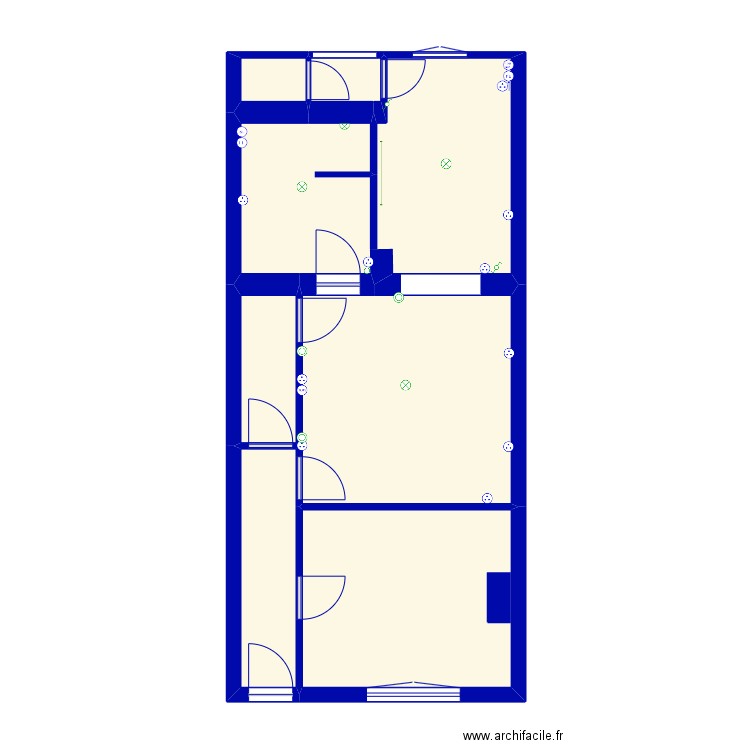 plan technique maison. Plan de 8 pièces et 52 m2