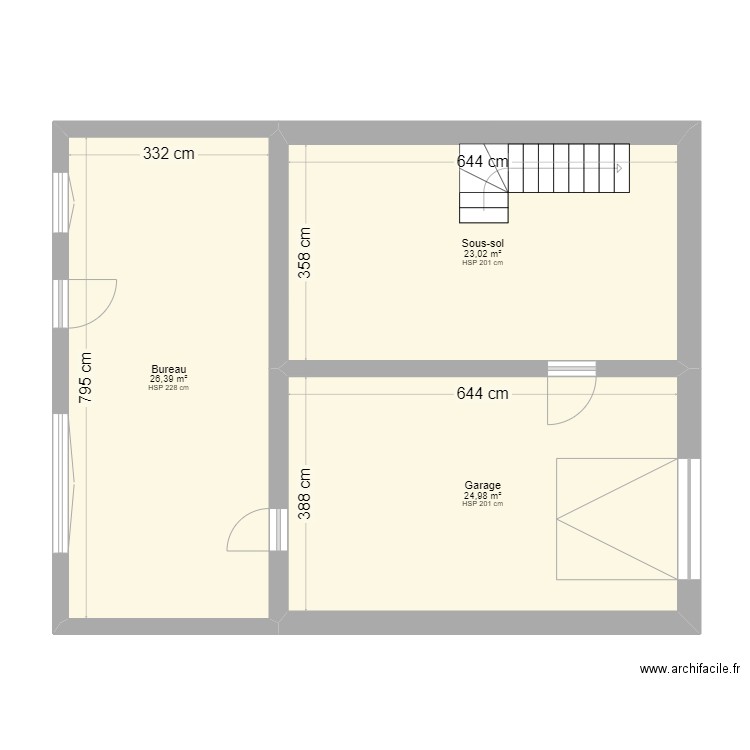 Ma maison. Plan de 3 pièces et 74 m2