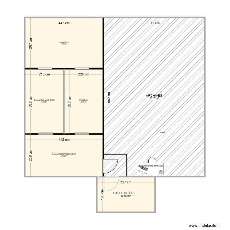 ROOM ESCKAPE GAME V2. Plan de 6 pièces et 97 m2