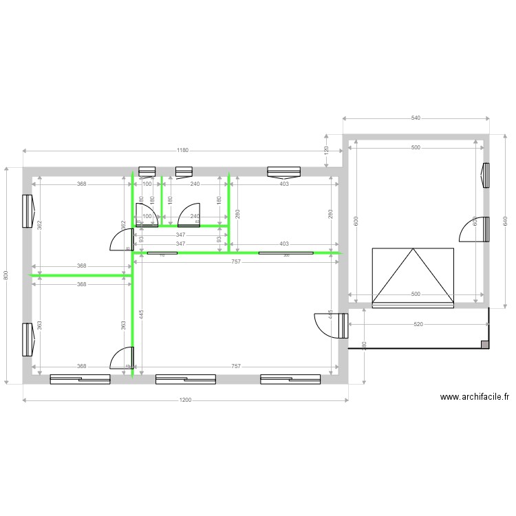 PASTORE CLOISONS. Plan de 8 pièces et 111 m2