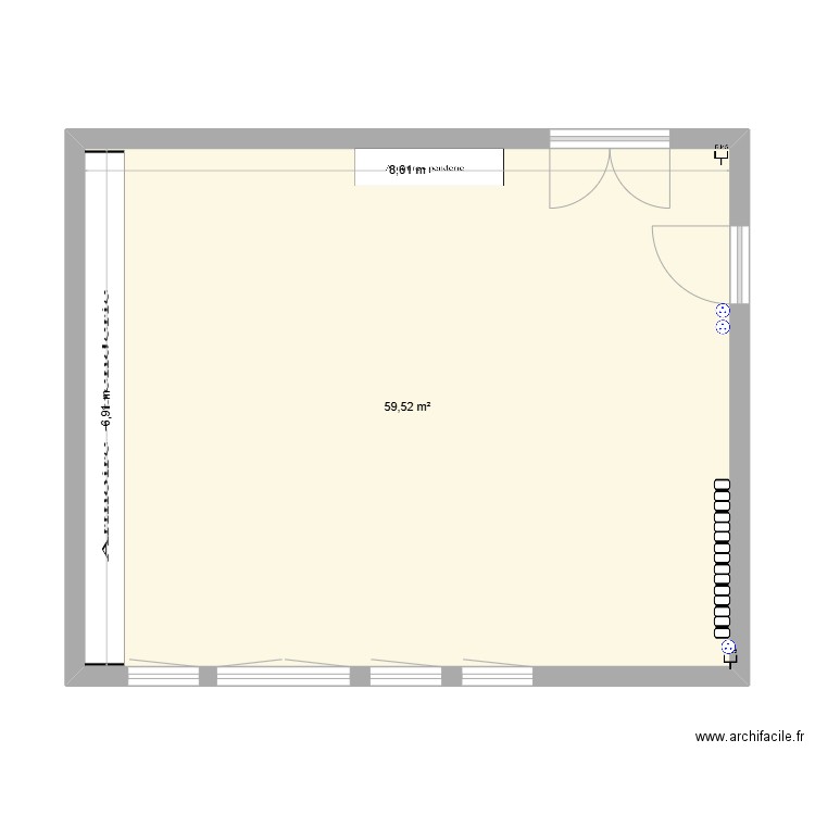 Espace périscolaire 2. Plan de 1 pièce et 60 m2