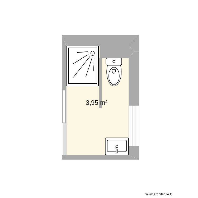 salle_eau_etage. Plan de 1 pièce et 4 m2