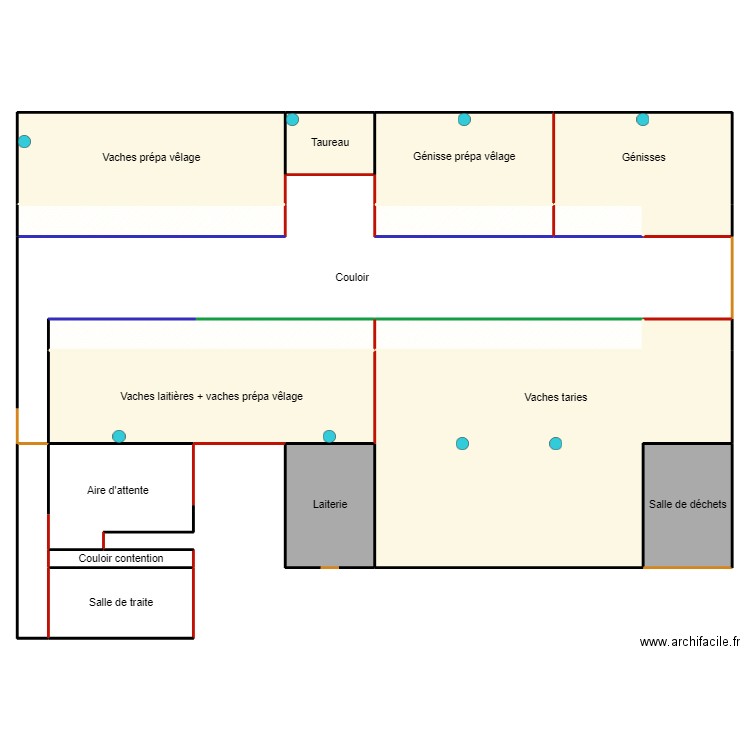 SCEA Ferme de la Barre. Plan de 18 pièces et 1040 m2