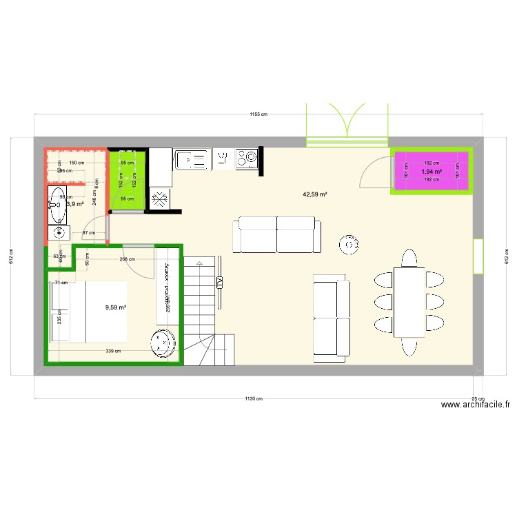 GRANGE Foraine 2. Plan de 5 pièces et 79 m2