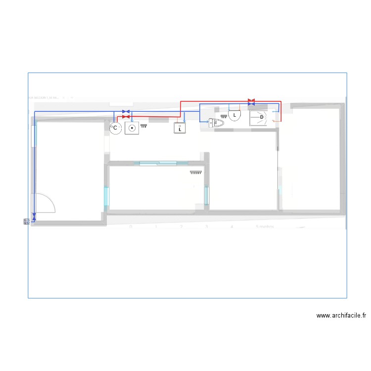 CHIRINO2. Plan de 3 pièces et 36 m2